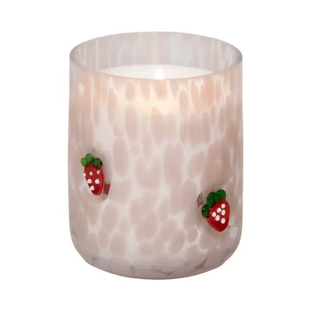 Alt view image 6 of 6 - Mainstays 1-Wick Art Glass Scented Jar Candle, Strawberry Breeze, 8.5 oz