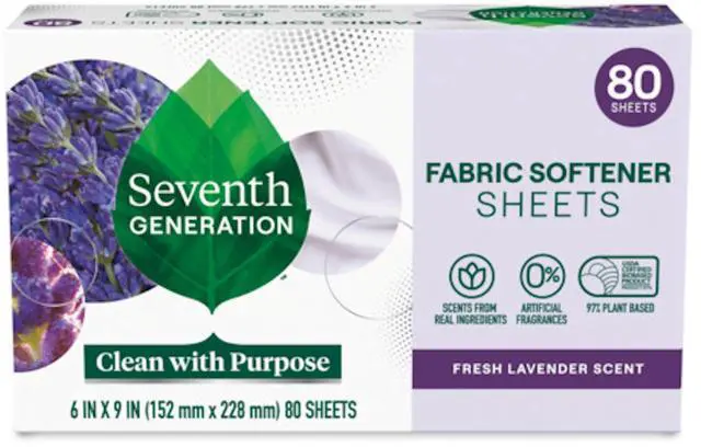 Alt view image 6 of 7 - Seventh Generation Fabric Softener Dryer Sheets, Fresh Lavender, 80 Count