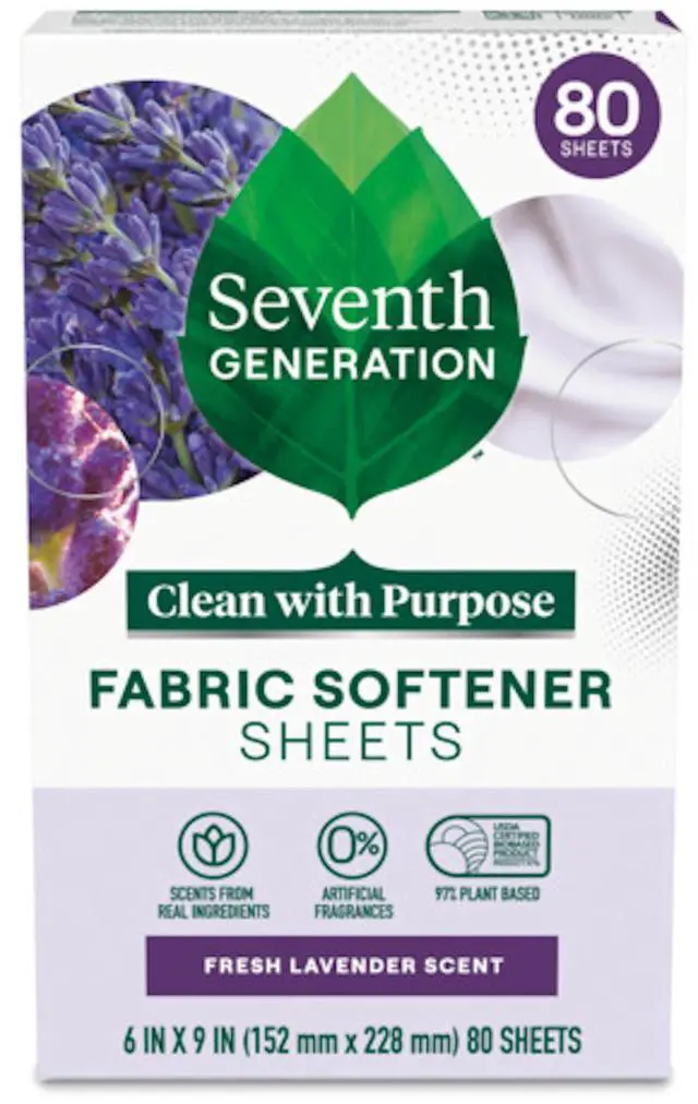 Alt view image 4 of 7 - Seventh Generation Fabric Softener Dryer Sheets, Fresh Lavender, 80 Count
