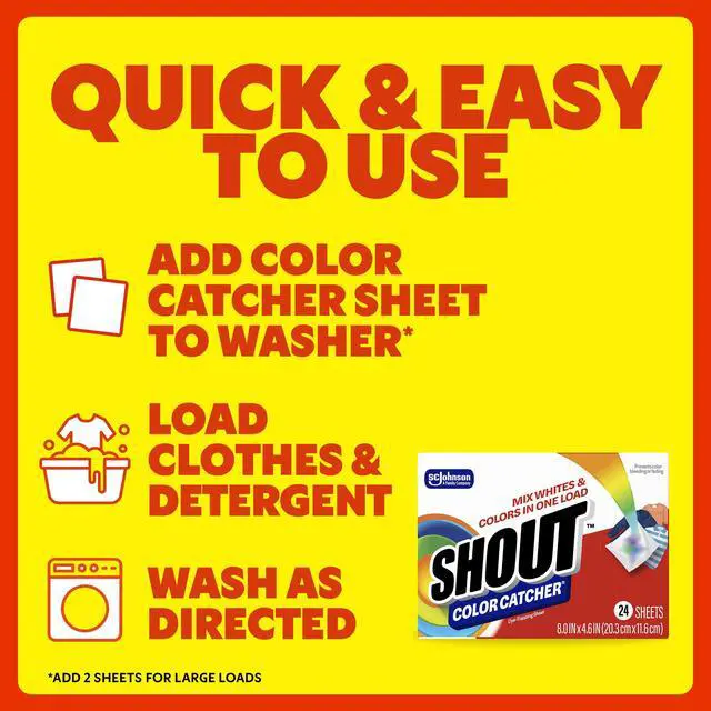 Alt view image 2 of 6 - Shout Color Catcher, Laundry Dye-Trapping Sheets, 24 Sheets