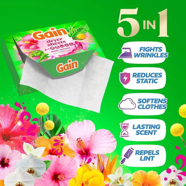 Alt view image 5 of 7 - Gain Dryer Sheets, Happy Hibiscus Scent, 110 Count