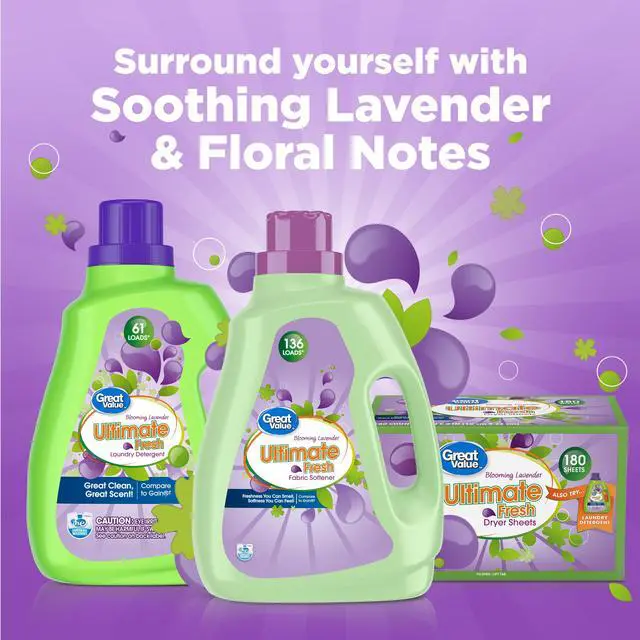 Alt view image 4 of 7 - Great Value Ultimate Fresh Dryer Sheets, Blooming Lavender, 180 Count, Compare to Gain®