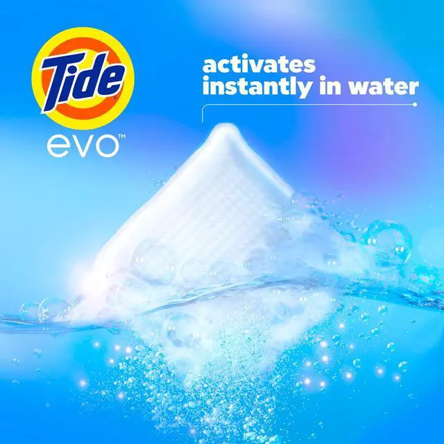 Alt view image 3 of 7 - Tide Evo Free & Gentle Laundry Detergent Tiles, Works on 100% of Common Stains, Unscented, 16 Count