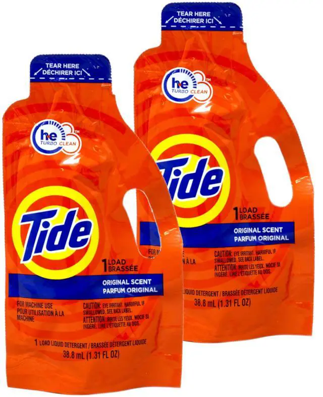 Main image of (2 pack) Tide Ultra Concentrated Laundry Detergent and Washing Soap, Travel Size, 1.31 fl oz