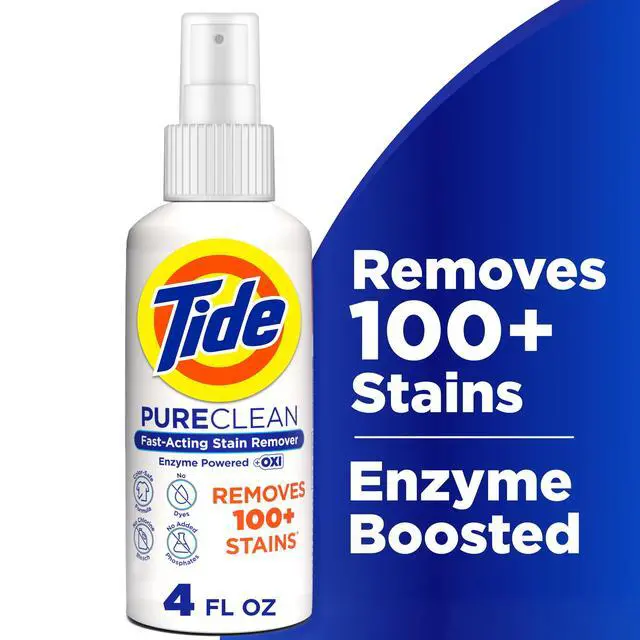 Alt view image 2 of 7 - Tide PureClean Stain Remover, Enzyme Powered, With OXI, Fast-Acting and Color-Safe Formula, 4 fl oz