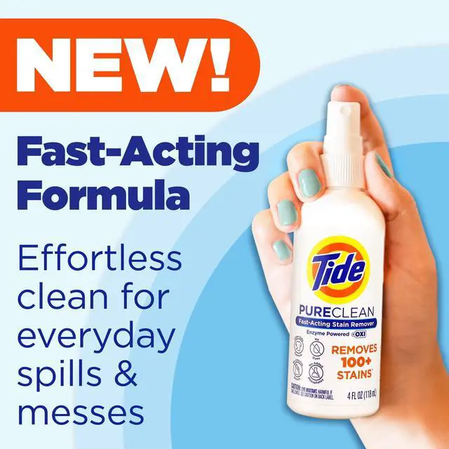Alt view image 5 of 7 - Tide PureClean Stain Remover, Enzyme Powered, With OXI, Fast-Acting and Color-Safe Formula, 4 fl oz