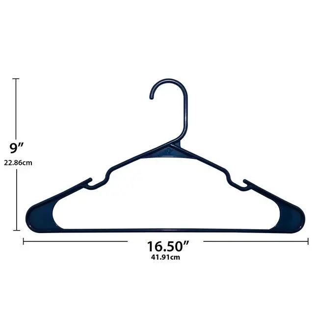 Alt view image 4 of 7 - Mainstays Plastic Notched Adult Hangers for Any Clothing Type, Blue Sapphire 50 Count
