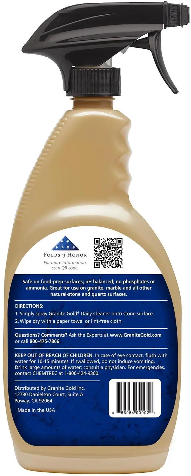 Alt view image 2 of 7 - Granite Gold Daily Cleaner for Granite, Marble, Quartz and More, Spray Bottle, 24 fl oz
