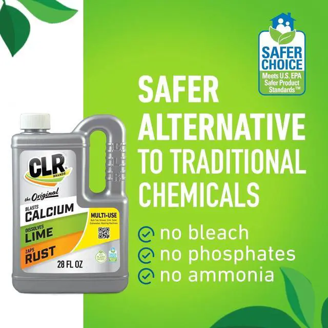 Alt view image 7 of 7 - CLR Calcium Lime and Rust Remover, Multi-Use Household Cleaner, EPA Safer Choice, 28 oz