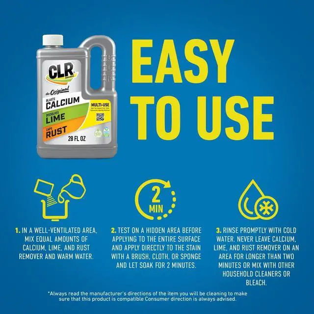Alt view image 2 of 7 - CLR Calcium Lime and Rust Remover, Multi-Use Household Cleaner, EPA Safer Choice, 28 oz