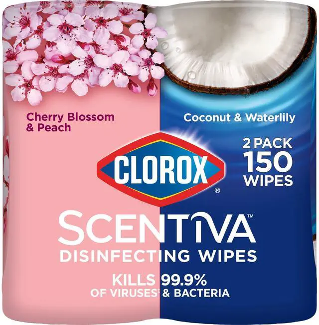 Main image of Clorox Scentiva Disinfecting Wipes, Value Pack, 75 Count, 2 Pack