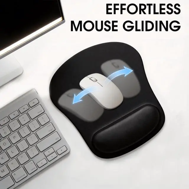 Alt view image 3 of 6 - Mouse Pad with Wrist Support, Ergonomic Computer Mouse Pad Relief Carpal Tunnel Pain, Non-Slip Mouse Pad for desk, Laptop, Office & Home