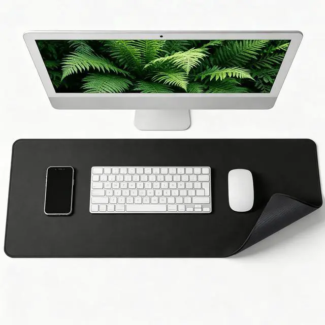 Alt view image 2 of 7 - 31.5x12 Inch Extended Large Desk Pad, Waterproof Non-Slip Rubber Base Gaming Mouse Pad, Smooth Full Desk Keyboard Mat for Office Laptop Computer Workspace