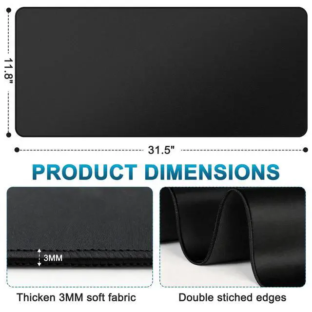 Alt view image 6 of 7 - 31.5x12 Inch Extended Large Desk Pad, Waterproof Non-Slip Rubber Base Gaming Mouse Pad, Smooth Full Desk Keyboard Mat for Office Laptop Computer Workspace