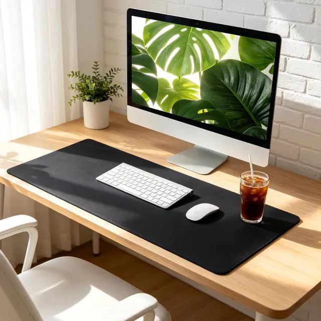 Alt view image 7 of 7 - 31.5x12 Inch Extended Large Desk Pad, Waterproof Non-Slip Rubber Base Gaming Mouse Pad, Smooth Full Desk Keyboard Mat for Office Laptop Computer Workspace