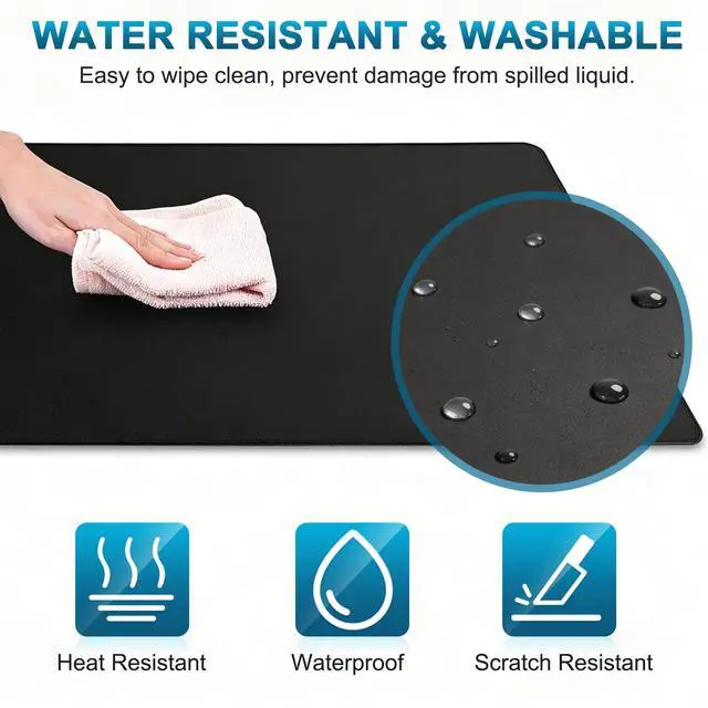 Alt view image 5 of 7 - 31.5x12 Inch Extended Large Desk Pad, Waterproof Non-Slip Rubber Base Gaming Mouse Pad, Smooth Full Desk Keyboard Mat for Office Laptop Computer Workspace