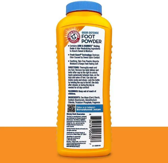 Alt view image 2 of 7 - Arm & Hammer Fresh Scent Odor Defense Foot Powder, 7 oz