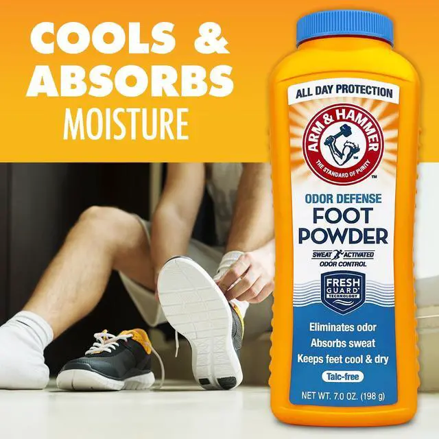 Alt view image 7 of 7 - Arm & Hammer Fresh Scent Odor Defense Foot Powder, 7 oz