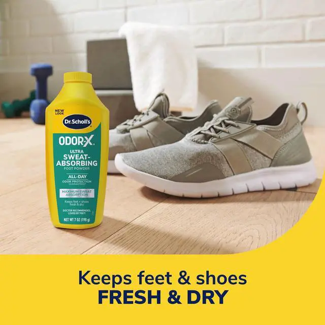 Alt view image 6 of 7 - Dr. Scholls® Odor-X® Ultra Sweat-Absorbing Unscented Foot Powder, 7oz, 1 Count