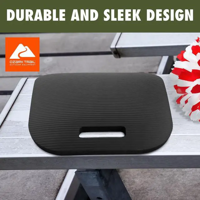 Alt view image 6 of 7 - Ozark Trail Soft Foam Stadium Cushion, Multi-Purpose Seat Cushion, Black