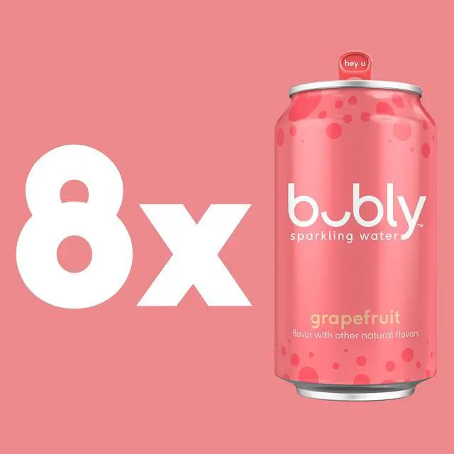 Alt view image 6 of 7 - bubly Sparkling Water,Grapefruit, Zero Sugar & Zero Calories, 12 fl oz, 8 Count