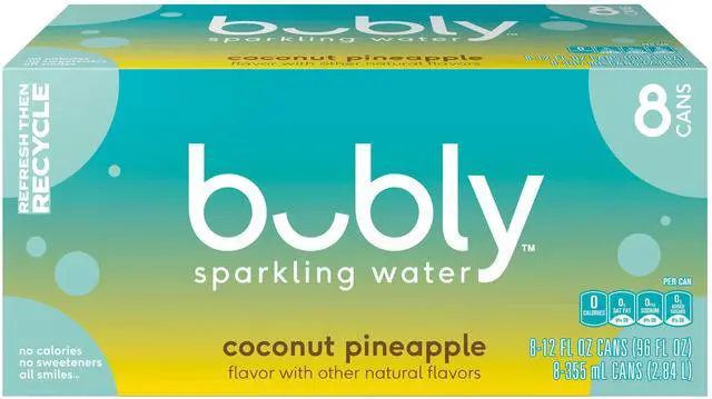 Alt view image 5 of 7 - bubly Summer Coconut Pineapple Sparkling Water, 12 fl oz, 8 Pack Cans