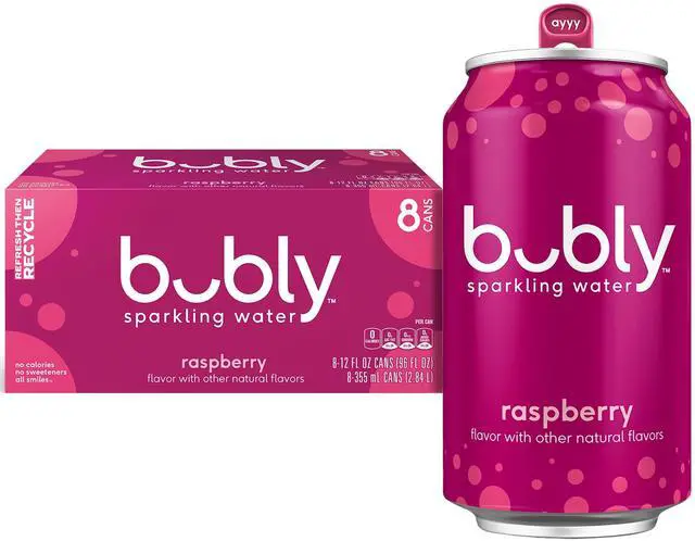 Main image of bubly Raspberry Sparkling Water, 12 fl oz, 8 Pack Cans