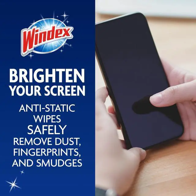 Alt view image 4 of 7 - Windex Electronics Wipes, Pre-Moistened, Provides Streak-Free Shine, 25 Count