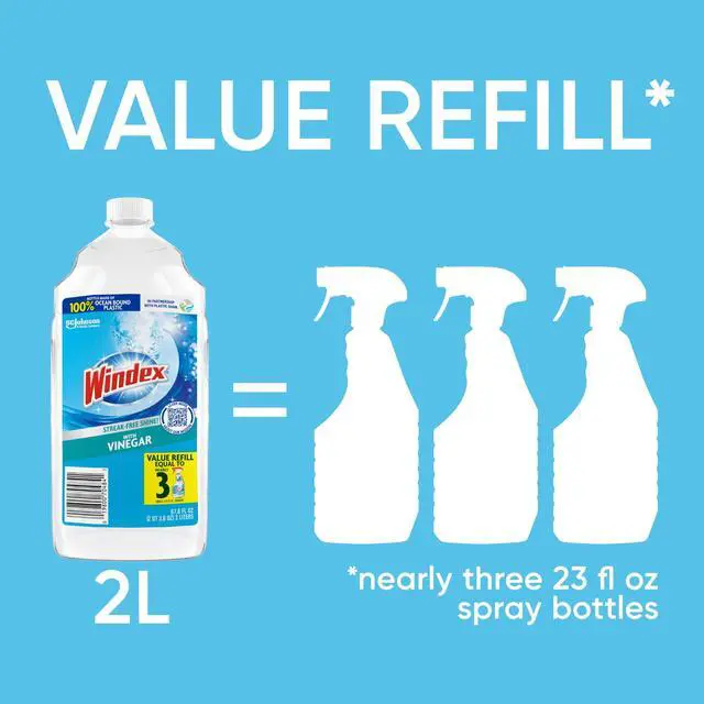 Alt view image 2 of 6 - Windex® with Vinegar Glass Window Cleaner, Refill Bottle, 67.6 fl oz