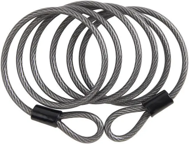 Alt view image 5 of 6 - Hyper Tough 6 ft Braided Steel Security Cable, Vinyl Coated Open Loop Cable Lock, 1/4 in. Diameter, Weather Resistant