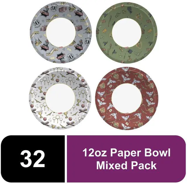 Main image of Glad Harry Potter - Halloween 12oz Paper Bowls Mixed Pack - 32CT - color perf PDQ - 3 facing