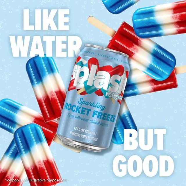 Alt view image 2 of 7 - Splash Blast Sparkling Can, Rocket Freeze Flavor, 12 fl oz, 8-pack