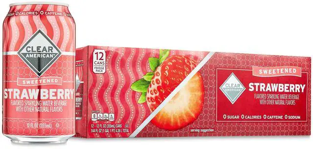 Main image of Clear American Strawberry Sparkling Water, 12 fl oz, 12 Count