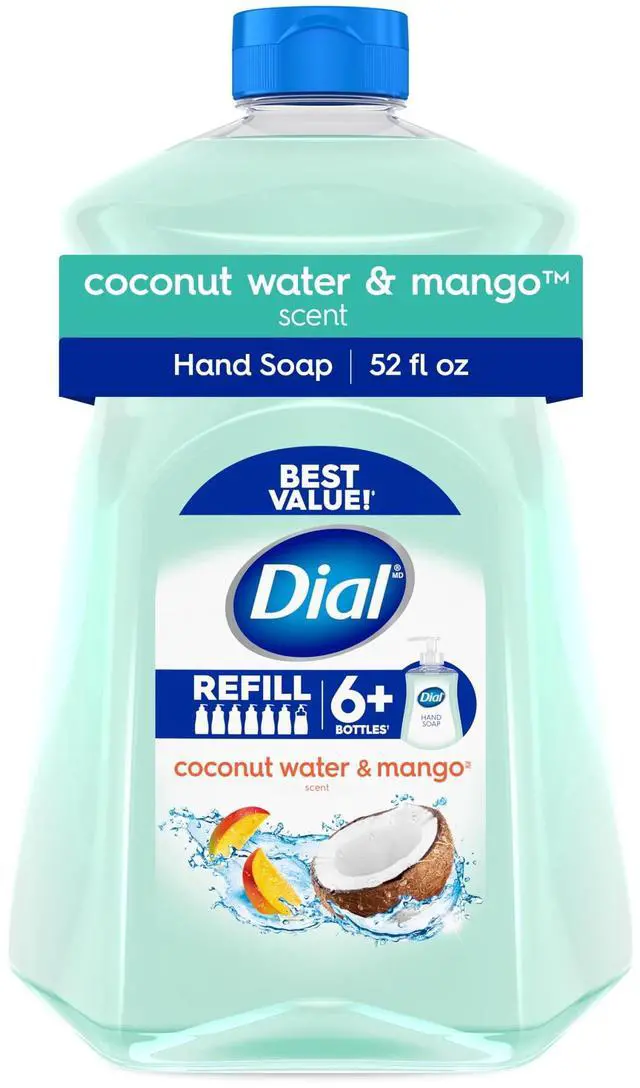 Main image of Dial Clean + Gentle Liquid Hand Soap Refill, Coconut Water & Mango Gentle Hand Soap, 52 oz
