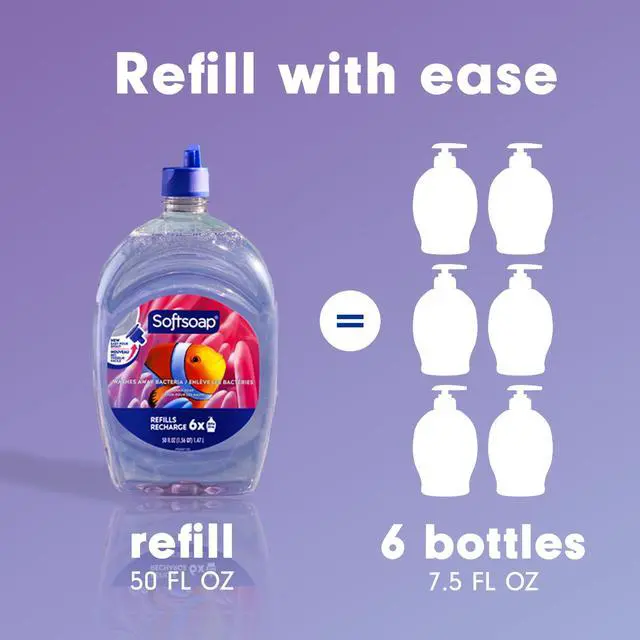 Alt view image 2 of 6 - Softsoap Aquarium Liquid Hand Soap with New Easy Pour Spout, 50 fl oz Refill