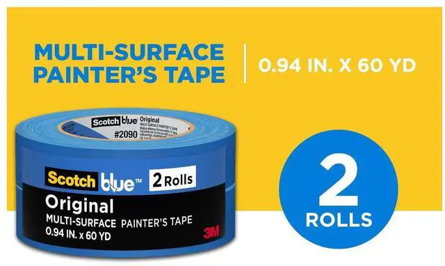 Main image of Scotch Blue Painter's Tape, 0.94 in. x 60 yd., 2 Pack, Original Multi-Surface, Paint Supplies