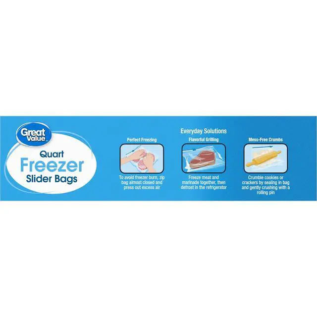 Alt view image 3 of 4 - Great Value Freezer Guard Slider Zipper Bags, Quart Freezer, 25 Count