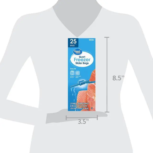 Alt view image 4 of 4 - Great Value Freezer Guard Slider Zipper Bags, Quart Freezer, 25 Count