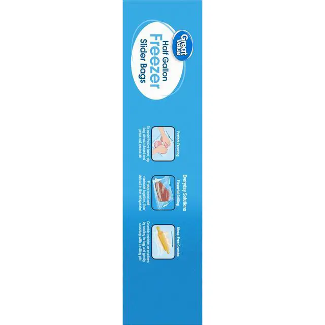 Alt view image 4 of 4 - Great Value Half Gallon Freezer Slider Bags, 40 Count