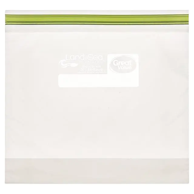 Alt view image 7 of 7 - Great Value Reclosable Gallon Food Storage Bags, Made with 20% Plant and Ocean Materials, 20 Count