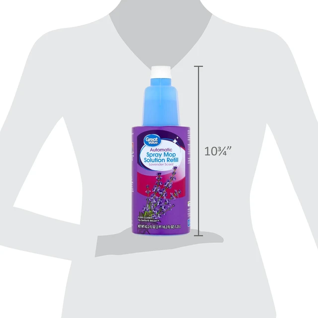 Alt view image 4 of 7 - Great Value Auto Spray Mop Floor Cleaning Solution Refill, 42 fl oz Lavender Scent, 1 Count