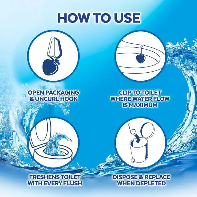 Alt view image 2 of 6 - Lysol Automatic in-The-Bowl Toilet Cleaner, Cleans and Freshens Toilet Bowl, Atlantic Fresh Scent, 2 Count