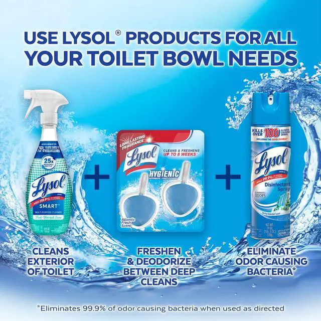 Alt view image 6 of 6 - Lysol Automatic in-The-Bowl Toilet Cleaner, Cleans and Freshens Toilet Bowl, Atlantic Fresh Scent, 2 Count