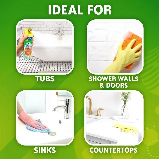 Alt view image 3 of 7 - Scrubbing Bubbles Disinfectant Bathroom Shower & Tub Cleaner Grime Fighter Aerosol Spray, Citrus, 20 oz