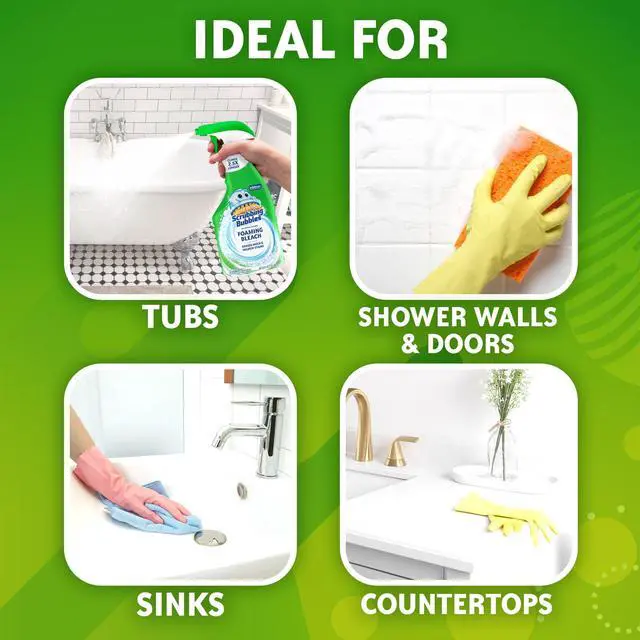 Alt view image 2 of 6 - Scrubbing Bubbles Foaming Bleach Bathroom Shower & Tub Cleaner Spray, Mold & Mildew Stain Remover, 32 oz