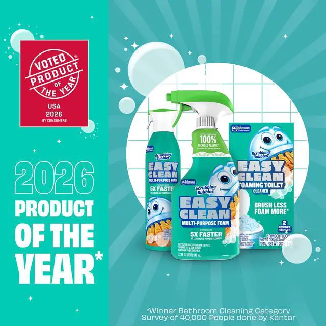 Alt view image 5 of 7 - Scrubbing Bubbles Easy Clean Multi-Purpose Bathroom Shower & Tub Cleaner and All Purpose Cleaner, Aerosol Spray, 13.58 oz