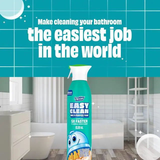 Alt view image 2 of 7 - Scrubbing Bubbles Easy Clean Multi-Purpose Bathroom Shower & Tub Cleaner and All Purpose Cleaner, Aerosol Spray, 13.58 oz