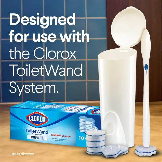 Alt view image 4 of 6 - Clorox ToiletWand Toilet Cleaning Refills, Disinfecting Scrubbing Pads, 10 Count