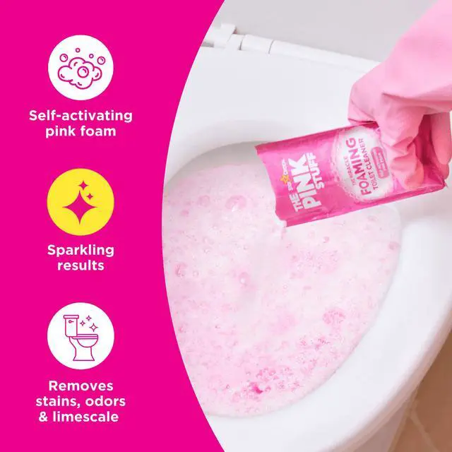 Alt view image 6 of 6 - The Pink Stuff Miracle Power Foaming Toilet Cleaner, Self-Activating Formula, Stain Remover, 3 Treatments, 10.5 oz