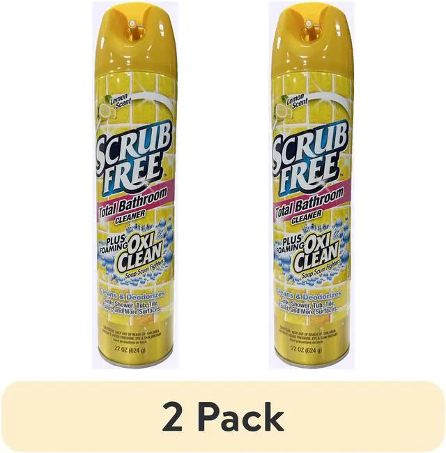 Main image of (2 pack) Scrub Free Bathroom Cleaner, Tough Stains & Grime, Lemon Scent with Oxi Clean, 22 oz Foaming Spray